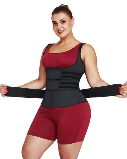 Black Plus Size Shapewear Latex 9 Steel Bones Tummy Control